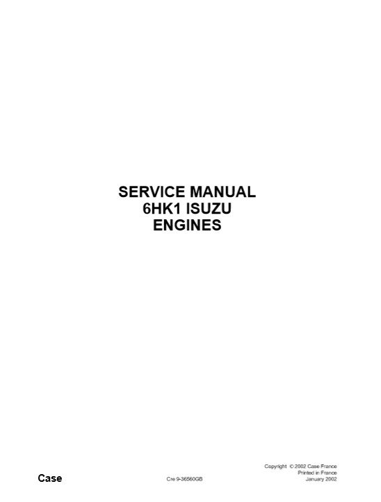 Isuzu 6HK1 Engine Related with Case Product Service Repair Manual - Image 2