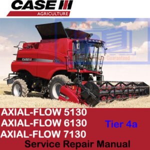 Comprehensive repair manual for Case Axial Flow 5130, 6130, and 7130 combines, covering service and maintenance guidelines