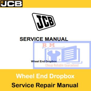 JCB Wheel End Dropbox Service Repair Manual cover featuring technical illustrations and detailed repair instructions