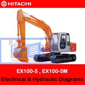 Hitachi EX100-5, EX100M-5, EX110M-5, and EX100-5E electrical and hydraulic diagrams for reference and troubleshooting