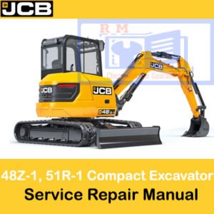 JCB 48Z-1 and 51R-1 compact excavator service repair manual, showcasing detailed diagrams and maintenance instructions