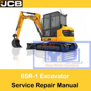 JCB 65R-1 Excavator Service Repair Manual, showcasing the title and key service guidelines for maintenance
