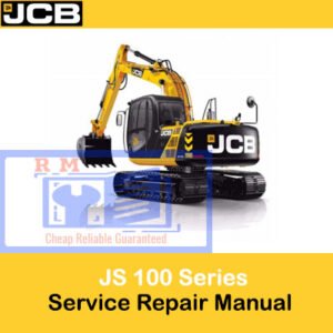 JCB JS 100 Series Tracked Excavators T4i Service Repair Manual cover, illustrating the excavator and key service guidelines