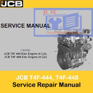 Cover of the JCB T4F-444 and T4F-448 electric engines service manual, highlighting repair procedures and technical details