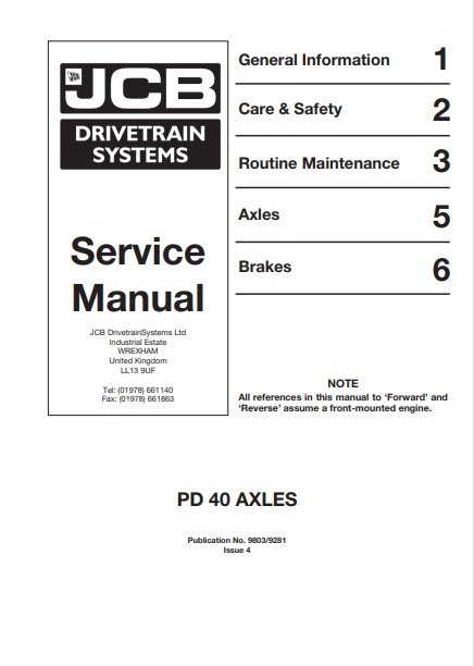 JCB PD40 AXLES Drivetrain Service Repair Manual - Image 2