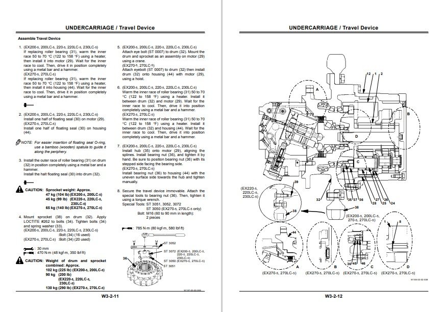 Hitachi EX200-5, EX200LC-5, EX220-5, EX220LC-5, EX230LC-5, EX270-5, EX270LC-5 Full Set of Manuals - Image 6