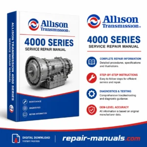 Allison Transmission 4000 Series Service Repair Manual PDF download cover for repair and maintenance with Repair-Manuals.com branding.