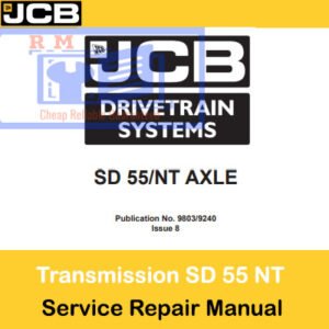 JCB SD55 NT Drivetrain Service Repair Manual cover featuring technical illustrations and detailed service instructions