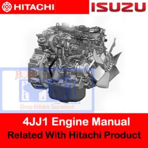 Isuzu 4JJ1 engine manual linked to Hitachi products, displaying essential diagrams and operational guidelines