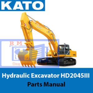 KATO HD2045III Excavator Parts Manual cover featuring detailed diagrams and parts listings for maintenance and repair