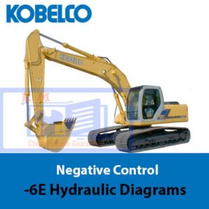 Detailed hydraulic diagrams for Kobelco Negative Control -6E, showing connections and component functions