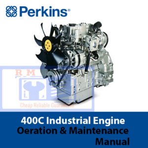 Perkins 400C Industrial Engine Operation & Maintenance Manual cover featuring technical illustrations and detailed instructions