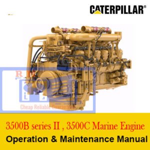 Caterpillar 3500B and 3500C Marine Engine manual cover, illustrating key operational and maintenance information for marine engines