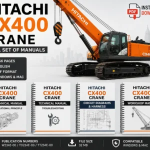 Comprehensive manuals for Hitachi Crane CX400, covering operation, maintenance, and safety procedures