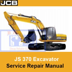 JCB JS 370 Excavator Service Repair Manual cover featuring the model and technical illustrations