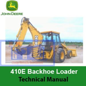 John Deere 410E Backhoe Loader technical manual, illustrating repair procedures and detailed maintenance information