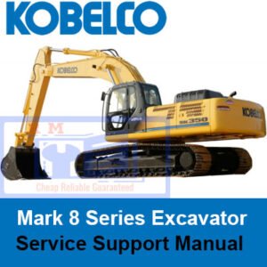 Kobelco Mark 8 Series Excavator Service Support Manual cover featuring the model name and technical illustrations