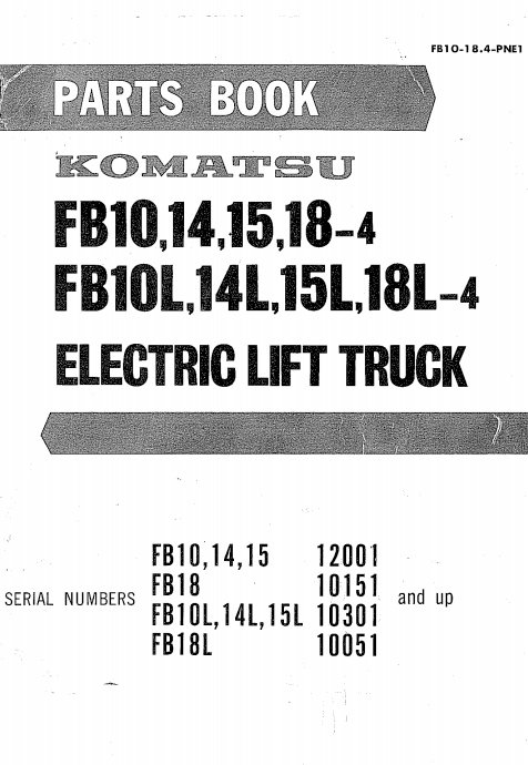 Komatsu Electric Lift Truck FB10.14.15.18 Parts Manual - Image 3
