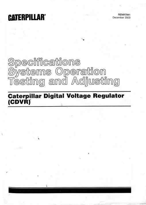 Caterpillar Digital Voltage Regulator Service Manual - Image 2