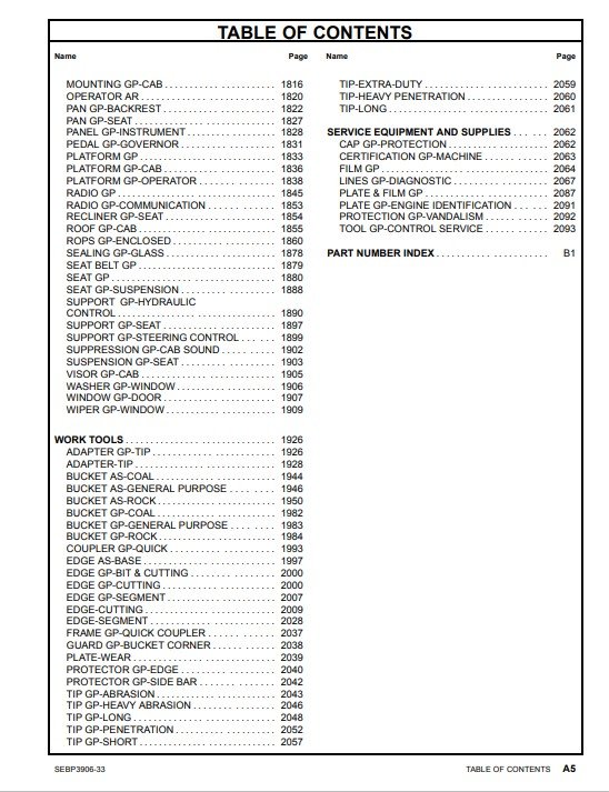 Caterpillar 988H Wheel Loader Parts Manual - Image 5