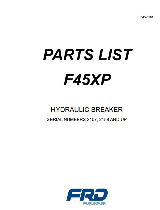 Furukawa F45 XP hydraulic Breaker Parts Manual - Image 2