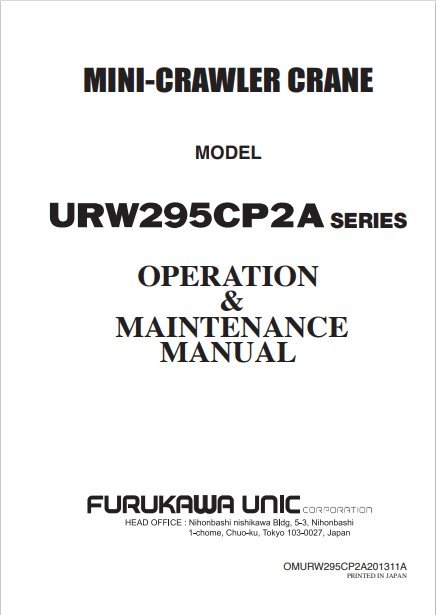 Furukawa Crane URW295CP2A Series Operation and Maintenance Manual - Image 2