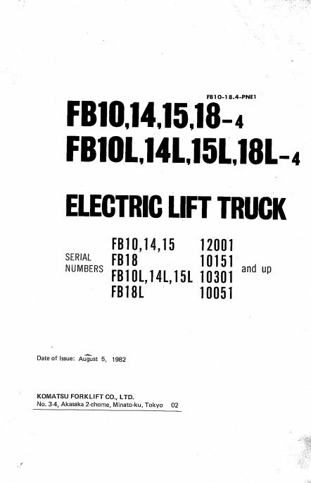 Komatsu Electric Lift Truck FB10.14.15.18 Parts Manual - Image 2