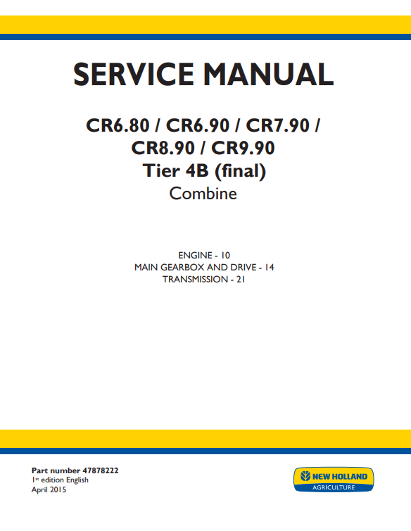 New Holland CR6.80, New Holland CR6.90, New Holland CR7.90, New Holland CR8.90, New Holland CR9.90 Combine Service Manual - Image 2