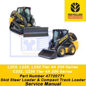 Manual for New Holland L223, L225, L230 skid steer and C232, C238 compact track loaders