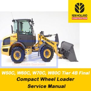 Service manual for New Holland W50C, W60C, W70C, and W80C wheel loaders, including troubleshooting and maintenance procedures