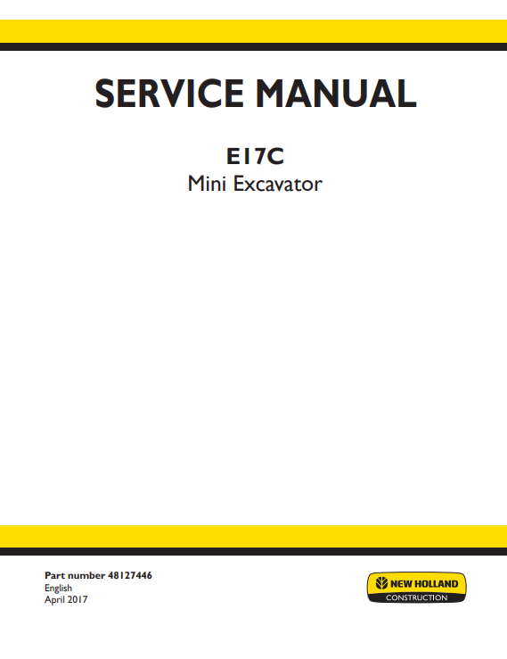 New Holland E17C Mini Excavator Service Manual - Image 2
