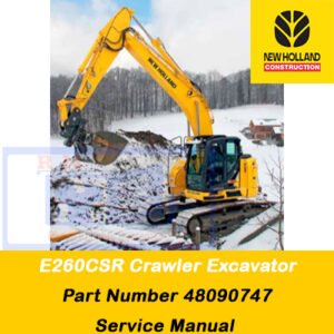 Service manual for New Holland E260CSR Crawler Excavator, with illustrations and instructions for maintenance and repair