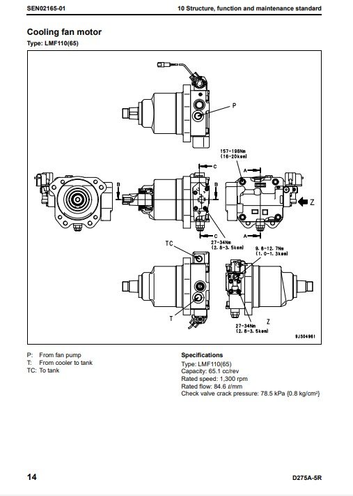 Komatsu D275A-5 Japan EGR Bulldozer Workshop Manual - Image 3