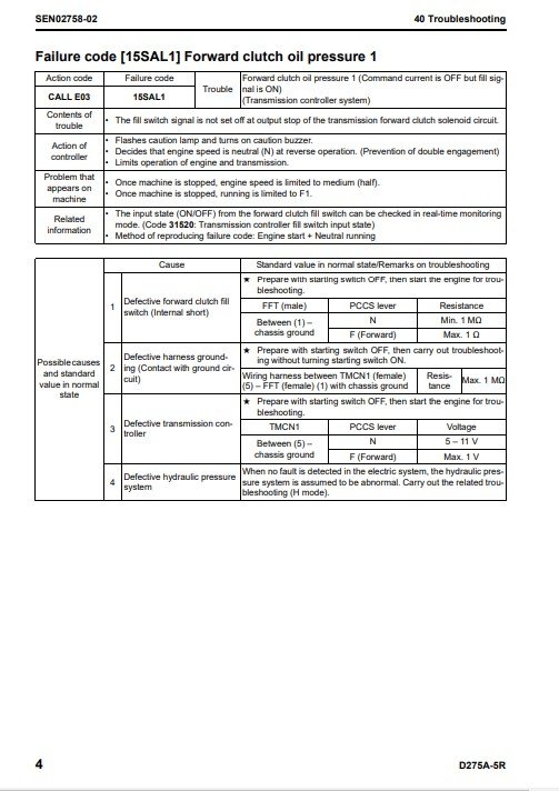 Komatsu D275A-5 Japan EGR Bulldozer Workshop Manual - Image 6