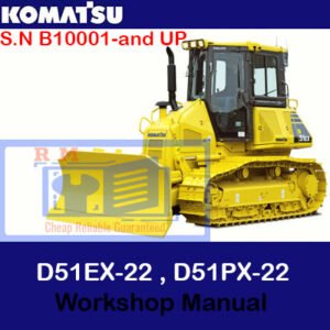 Komatsu D51EX-22 and D51PX-22 bulldozer workshop manual, highlighting essential service procedures and troubleshooting tips