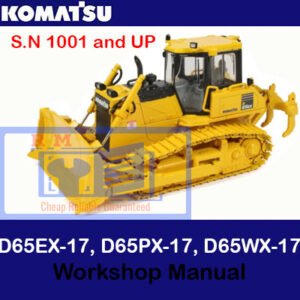 Manual for Komatsu D65EX-17, D65PX-17, and D65WX-17 bulldozers, providing essential maintenance and operational instructions