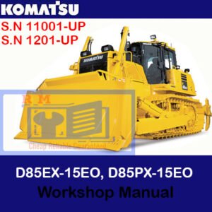Komatsu D85EX-15EO and D85PX-15EO bulldozer workshop manual, providing essential information for servicing and repairs