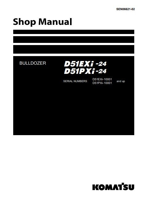 Komatsu D51EXi-24 , Komatsu D51PXi-24 Bulldozer Workshop Manual - Image 2