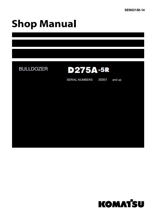 Komatsu D275A-5 Japan EGR Bulldozer Workshop Manual - Image 2