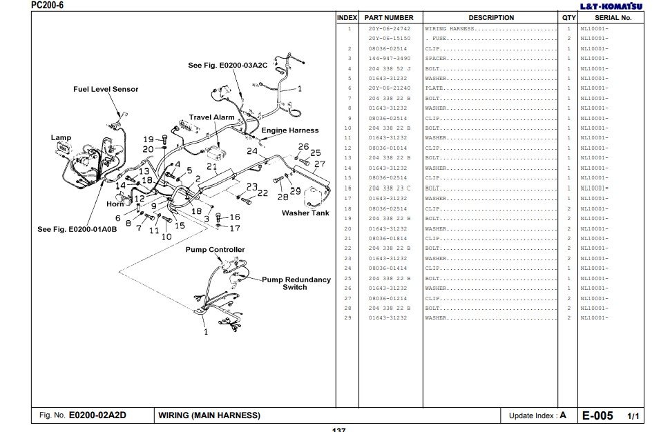 Komatsu PC200-6 Excavator Spare Parts Catalogue - Image 4