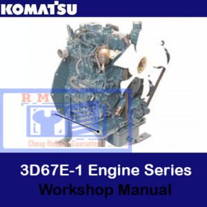 Komatsu 3D67E-1 Engine Series Workshop Manual with images of engine parts and step-by-step repair instructions