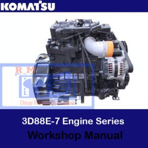 Komatsu 3D88E-7 Engine Series Workshop Manual with images of engine components and repair instructions