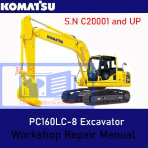 Komatsu PC160LC-8 Excavator Workshop Repair Manual showcasing the model name and technical repair illustrations