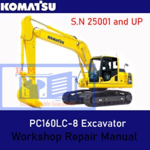 Komatsu PC160LC-8 Excavator Workshop Repair Manual showcasing the model name and repair instructions