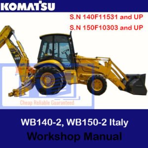 Komatsu WB140-2 and WB150-2 backhoe loader workshop manual, providing essential maintenance and troubleshooting information