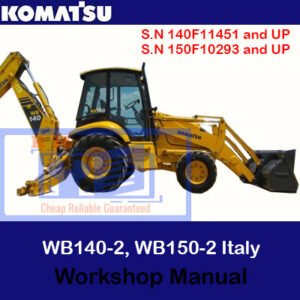 Komatsu WB140-2 and WB150-2 backhoe loader workshop manual, providing essential maintenance and troubleshooting information