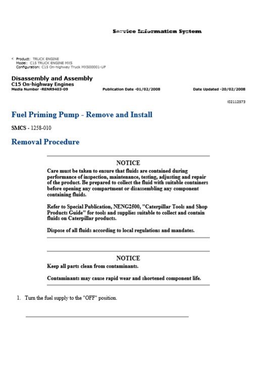 Caterpillar C15 Highway Engines Disassembly and Assembly Manual - Image 2