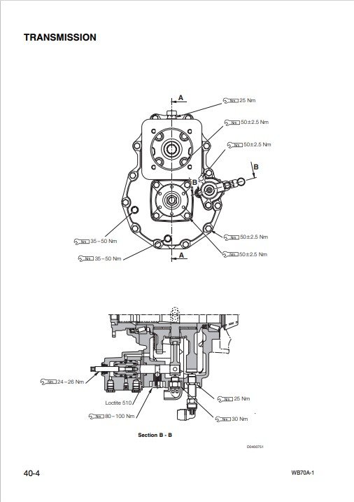 Komatsu WB70A-1 Backhoe Loader Workshop Manual - Image 4