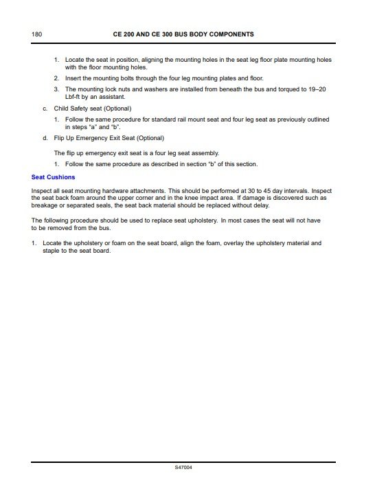 International Bus CE200, CE300 Body Components Manual - Image 4