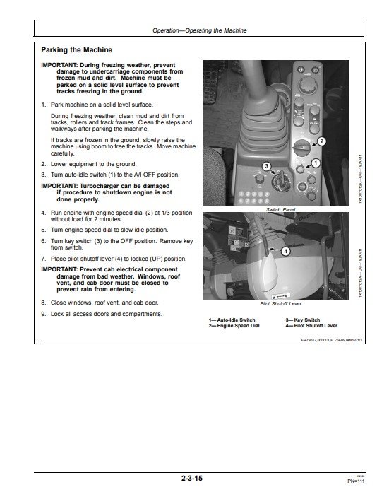 John Deere 250GLC Excavator Operator's Manual - Image 3